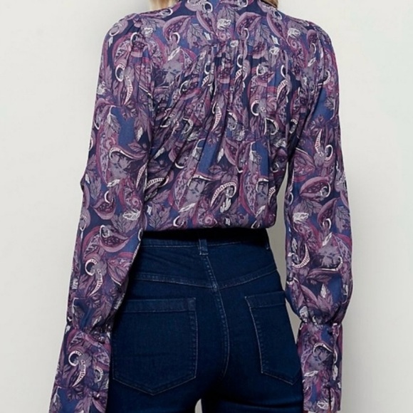 Free People Modern Muse Paisley Boho Blouse - Picture 2 of 7